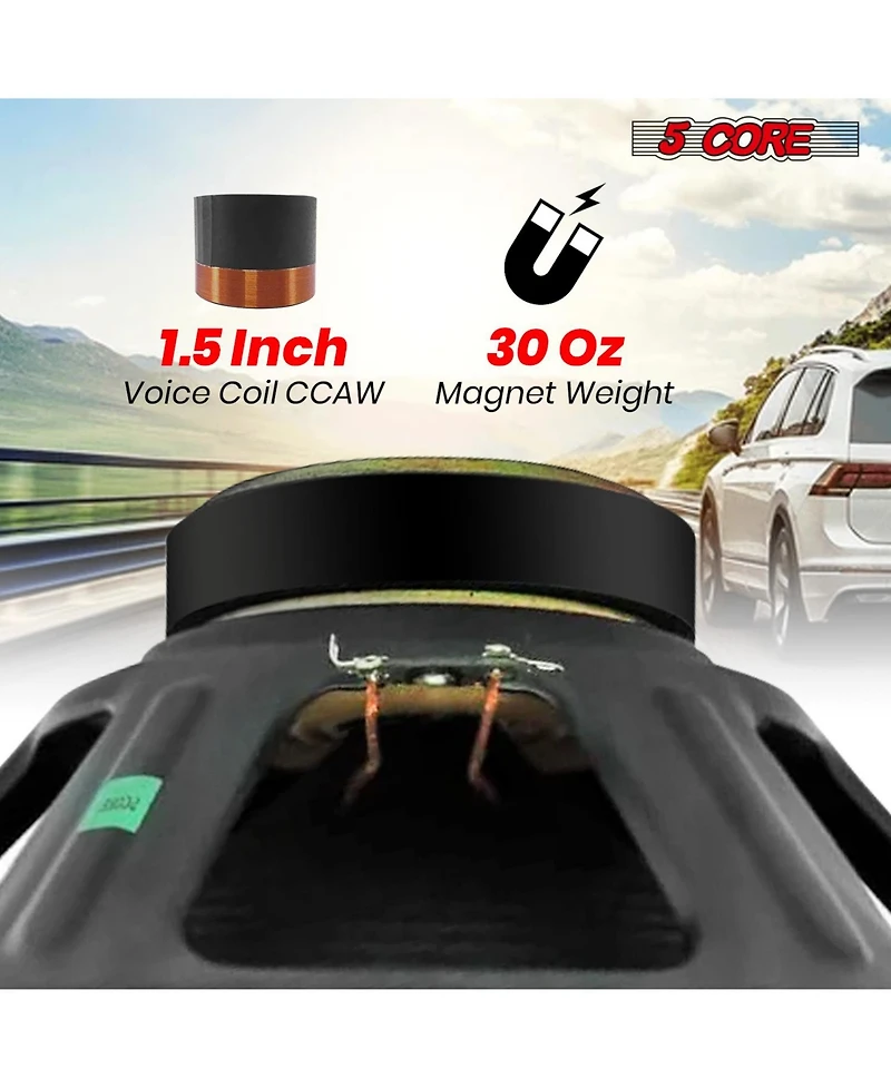5 Core Subwoofer Speaker 12 Inch Car Subs 1200W Peak Pro Audio 4Ohm Replacement Subwoofers Para Carro - 1PC