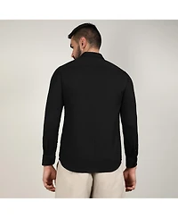 Men's Onyx Black Chain-Creased Shirt