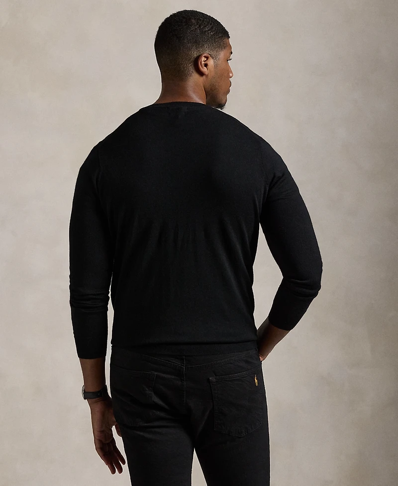 Polo Ralph Lauren Men's Big & Tall Washable Wool V-Neck Sweater
