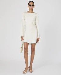 French Connection Women's Ennis Satin Long Sleeve Mini Dress