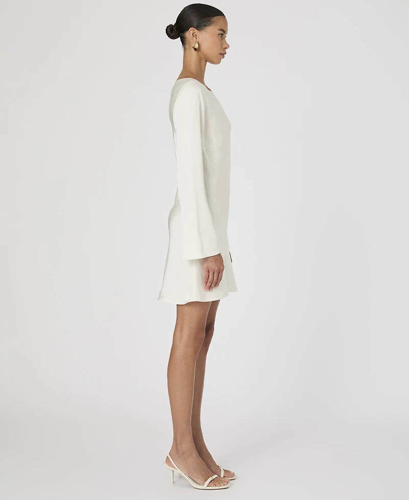 French Connection Women's Ennis Satin Long Sleeve Mini Dress