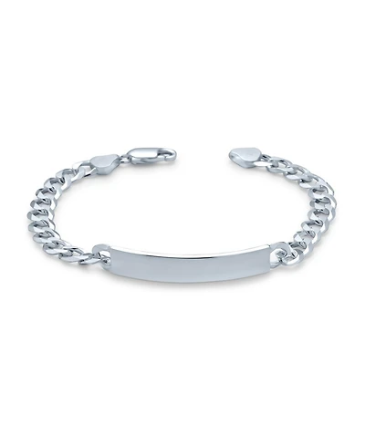 Bling Jewelry Bar Name Plated identification Id Bracelet 6 Mm Miami Cuban Curb Link Chain Link 200 Gauge Sterling Silver