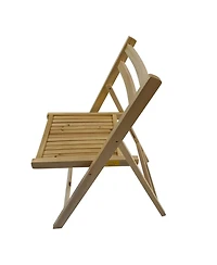 Set of 4 Slatted Wood Folding Chairs – Foldable Style for Special Events