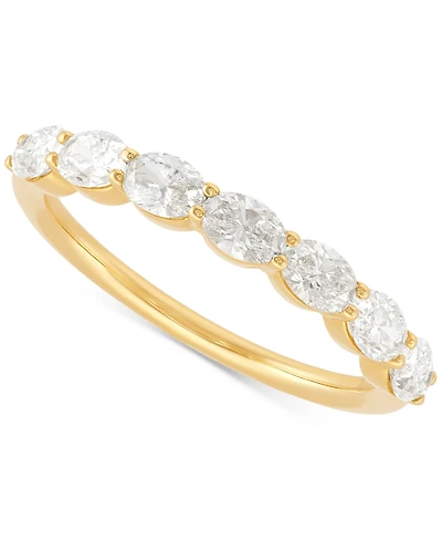 Diamond Oval Horizontal Seven Stone Band (1-1/20 ct. t.w.) in 14k Gold
