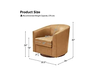 Althea Modern Swivel Barrel Chair with Sturdy Solid Wood Base