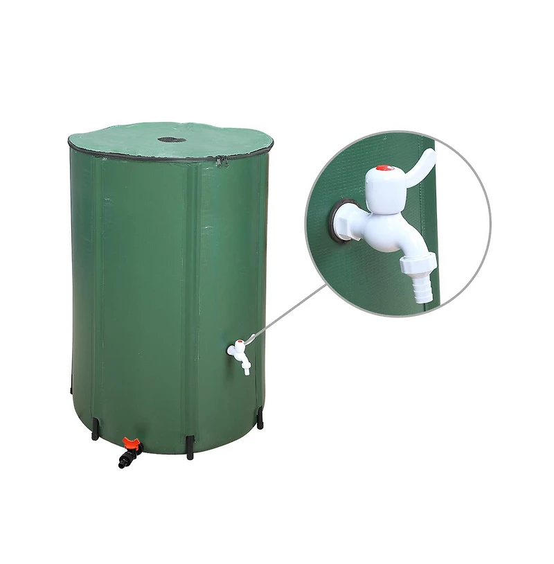 Slickblue 132 Gallon Folding Rain Barrel Portable Water Collector for Sustainable Gardening
