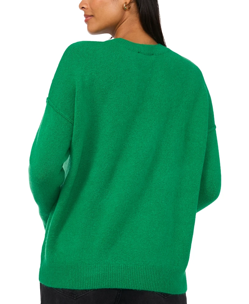 Sam & Jess Women's Embellished Pearl Crewneck Sweater