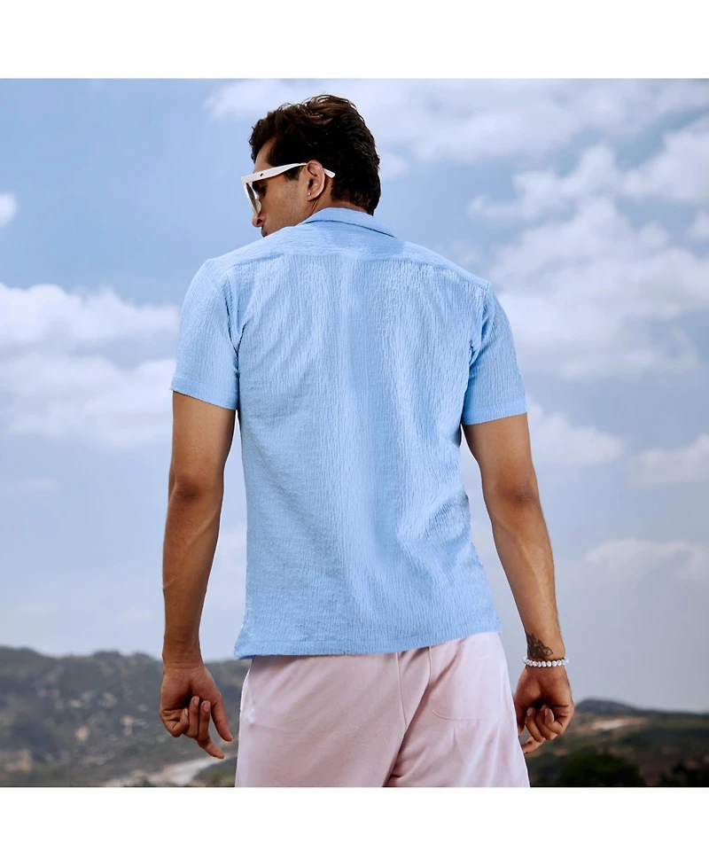 Men's Sky Blue Creased Shirt