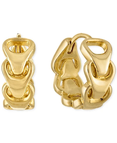 Bulova Link Hoop Earrings in 14k Gold