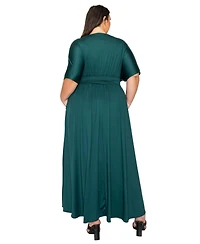 L I V D Plus Raffi Empire Waist Pocket Maxi Dress