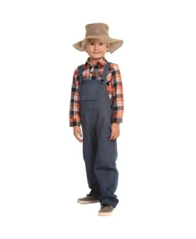 Dress Up America Farmer Shirt Overalls Costume Set Toddlers Boys
