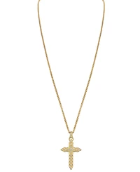 Bulova Diamond (1/2 ct. t.w.) Link Cross Pendant 26" Necklace in 14k Gold