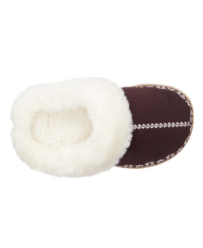 Isotoner Signature Women's Clara Faux-Fur-Trim Clog Slippers
