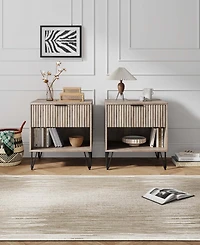 Manhattan Comfort Dumbo 2-Piece 1-Drawer Modern Nightstand Set