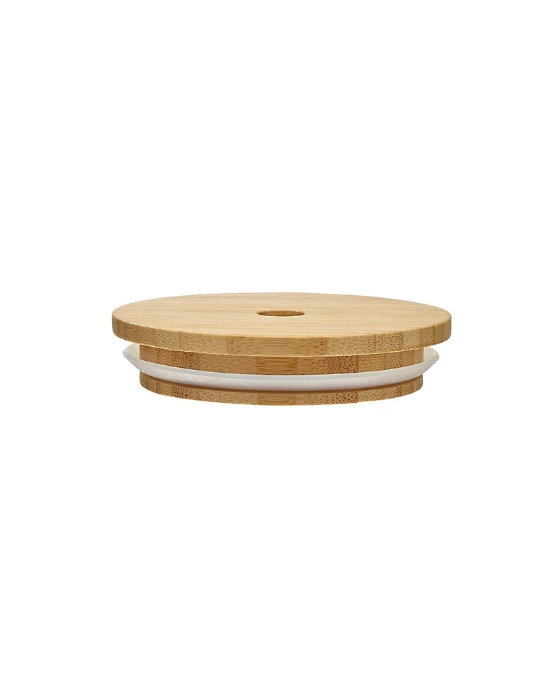 La Rochere Napoleon Bee Bubble Tea Glass with Wood Lid and Straw, 15 oz.