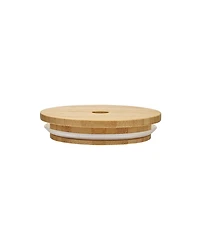 La Rochere Napoleon Bee Bubble Tea Glass with Wood Lid and Straw, 15 oz.