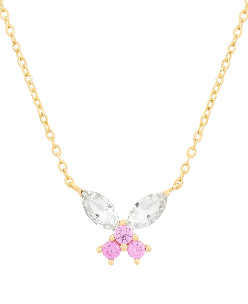 2-Pc. Set Lab-Created Pink Sapphire (3/4 ct. t.w.) & Lab-Created White Sapphire (1-7/8 ct. t.w.) Pendant Necklace & Matching Stud Earrings in 14k Gold