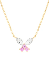 2-Pc. Set Lab-Created Pink Sapphire (3/4 ct. t.w.) & Lab-Created White Sapphire (1-7/8 ct. t.w.) Pendant Necklace & Matching Stud Earrings in 14k Gold