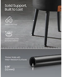 Songmics Home Mid-Century Modern Style Storage Ottoman Vanity Stool, Ink Black