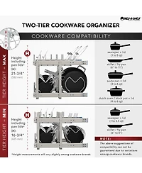 Rev-a-Shelf Pullout Cabinet Pot and Pan Organizer, 12" Width, 5CW2-1222-cr