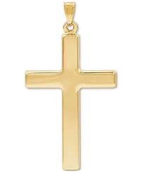 Men's High-Polished Simple Large Cross Pendant in 14k Gold