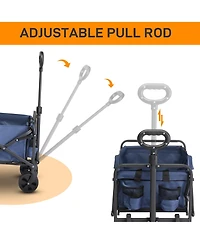 Slickblue Oxford Cloth Garden Folding Cart with Steel Frame – Flat Folding Style, Silver Frame