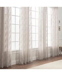 Chanasya Premium Quatrefoil Voile Sheer Curtains - 2-Panel Light Filtering Curtains for Living Room, Bedroom, Kitchen - 52" x 96" - Sage