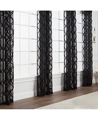 Chanasya Premium 2-Panel Faux Linen Shimmer Textured Sheer Curtain Panels