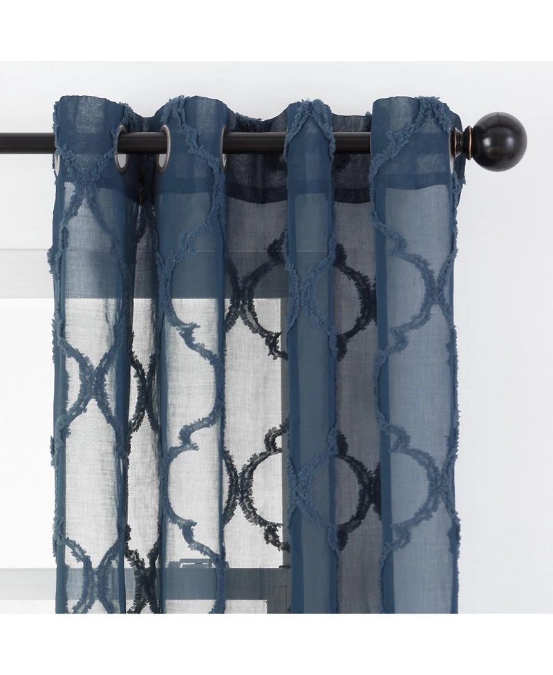 Chanasya Premium 2-Panel Faux Linen Shimmer Textured Sheer Curtain Panels