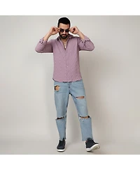 Men's Periwinkle Purple Embossed Geometric Shirt