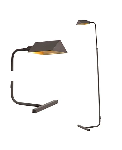 Jonathan Y Cotys MidCentury Industrial Metal Adjustable Pharmacy Led Floor Lamp