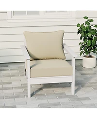 WestinTrends Outdoor Modern Hdpe Patio White Club Chair with Deep Seat Cushions