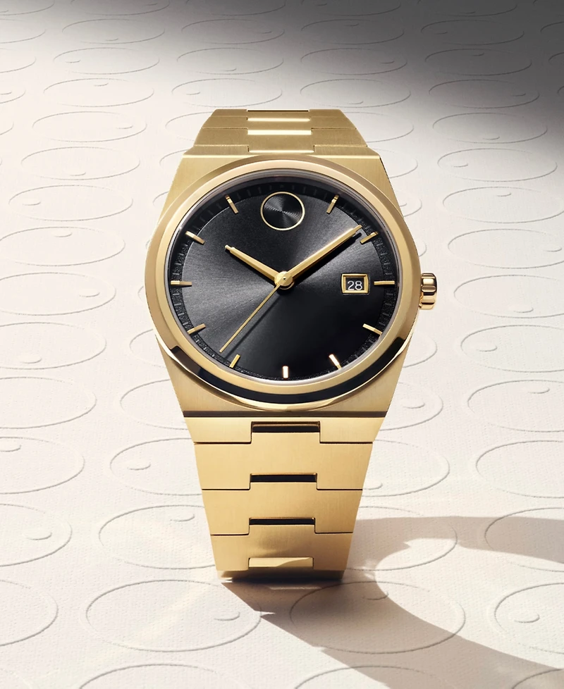 Movado Men's Quest Swiss Quartz Ionic Gold Pvd Steel 40mm Watch