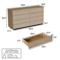 Homsee White Mirror Finished 5 Drawers Chest of Drawers