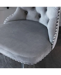 Adjustable Swivel Velvet Barstools with 25-33 Inch Seat Height for Modern Home or Kitchen