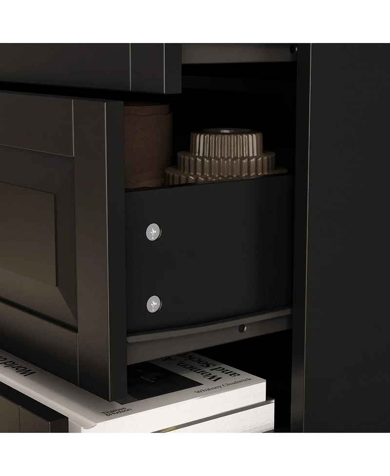 Homsee Black Wood Accent Storage Cabinets Organizer With 5 Drawers