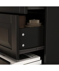 Homsee Black Wood Accent Storage Cabinets Organizer With 5 Drawers