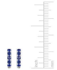 Lab Grown Ruby Five Stone Small Hoop Earrings (5/8 ct. t.w.) 10k Gold, 0.5" (Also available Citrine, Blue Topaz, Amethyst, Peridot, Sapphire, Em