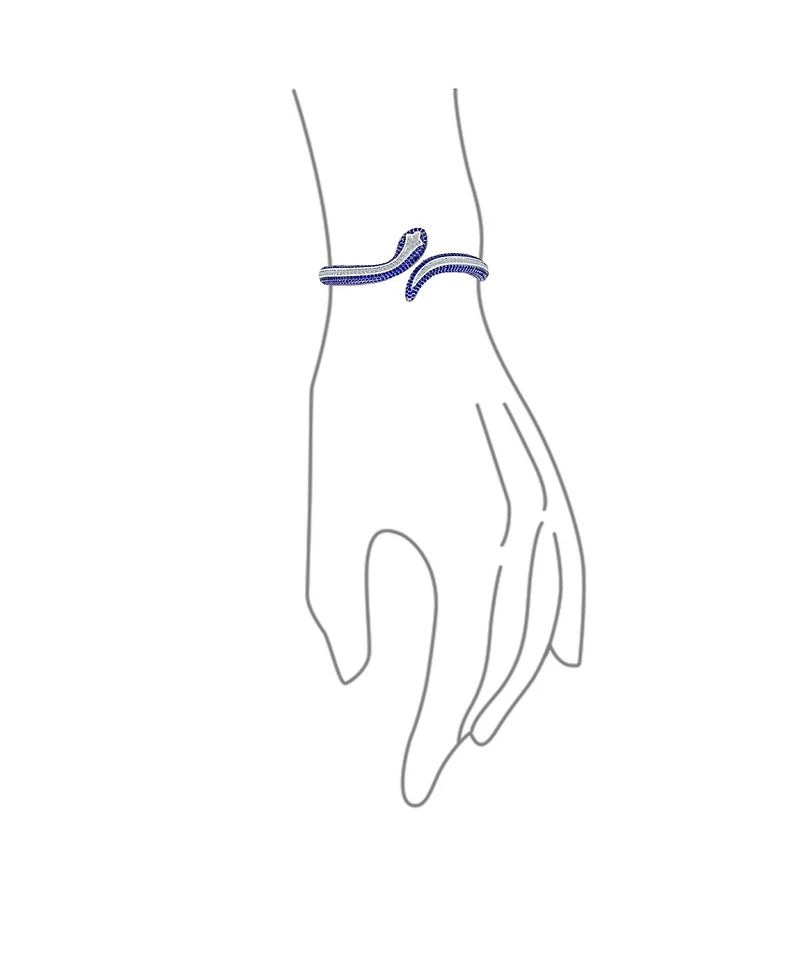 Bling Jewelry Exotic Serpent Bangle Bracelet with Cz Rhodium Plated Brass