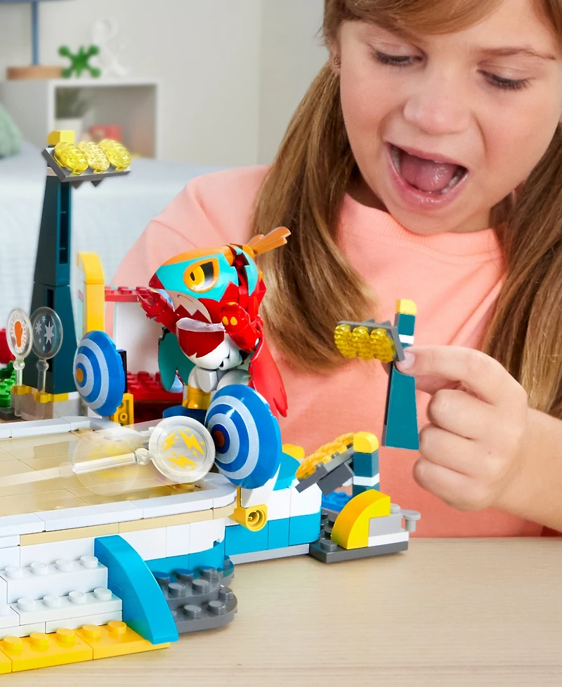 Pokemon Mega Training Stadium Building Toy Kit with 5 Action Figures, 1101 Pieces