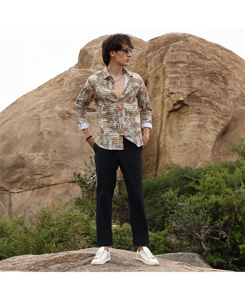 Men's Multicolour Artistic Botanical Shirt