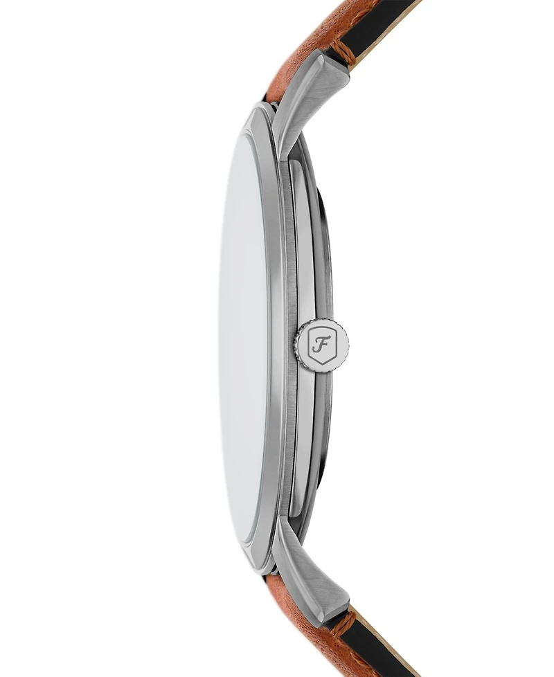 Fossil Men's Minimalist Three-Hand Brown Leather Watch, 44mm