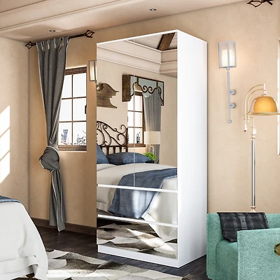 Homsee 6-Drawers White Paint Dresser Vanity Cabinet Organizer