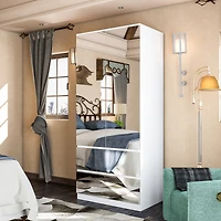 Homsee 6-Drawers White Paint Dresser Vanity Cabinet Organizer