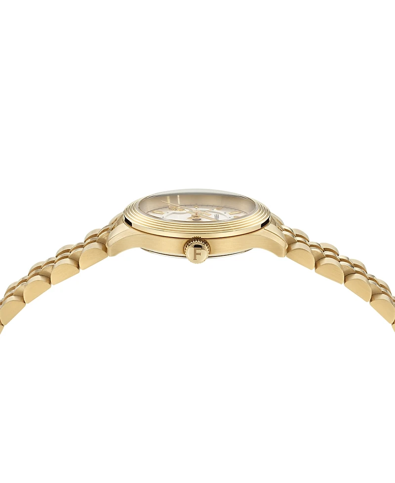 Ferragamo Women's Swiss Duo Gold Ion Plated Stainless Steel Bracelet Watch 28mm