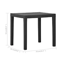 vidaXL Patio Table Gray 31.1"x25.6"x28.3" Plastic
