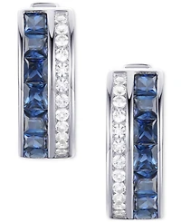 Ruby (1-5/8 ct. t.w.) & Diamond (1/4 Small Hoop Earrings 14k Gold, 0.5 (Also available Emerald Sapphire)