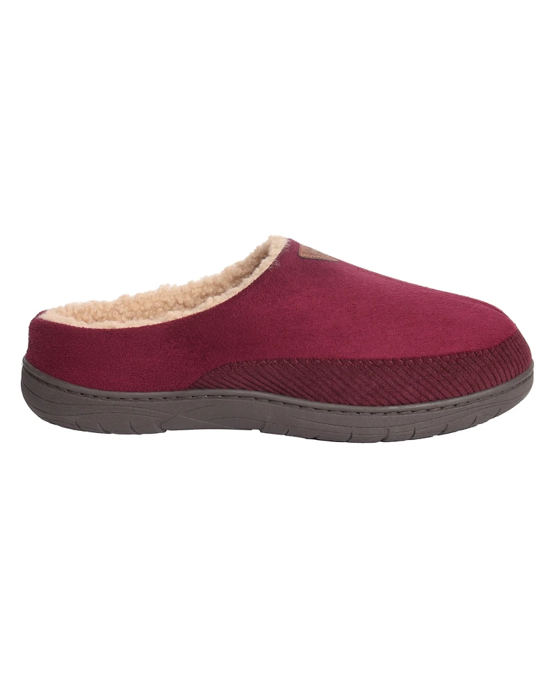 Weatherproof Vintage Men's Microsuede Corduroy Clog with Faux Shearling Lining and Indoor-Outdoor Sole Shoe