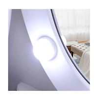 Slickblue 5-Drawer Dressing Table with Single Mirror and Light Bulbs Stylish Vanity for Makeup