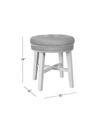 Hillsdale 18" Wood Sophia Tufted Backless Vanity Stool